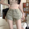 Retro High-Waisted Denim Shorts